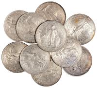 1901-1930年香港“站人”壹圆银币一组十枚 钱币