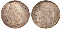 1806年墨西哥卡洛斯像背“西班牙双柱”银币一枚 钱币