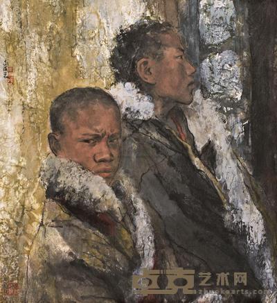 南海岩 兄弟俩 镜心 58×53cm