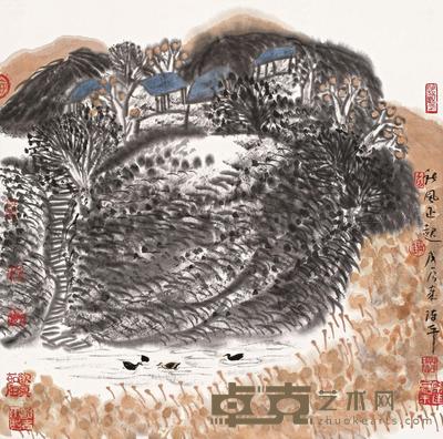 陈平 戊辰（1988年）作 秋风正起 镜心 68×68.6cm