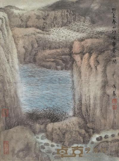 萧海春 春山暮雨 镜心 47×34.8cm