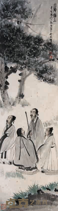 傅抱石 人物 103*28
