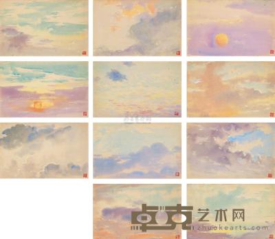 李咏森 1971-1973年作 云的研究 （十一幅） 19.5×30.5cm×11