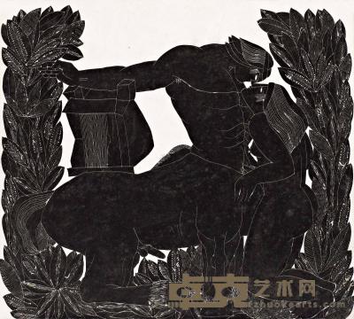 冷冰川 1989年作 希腊神话系列之三 21×23cm