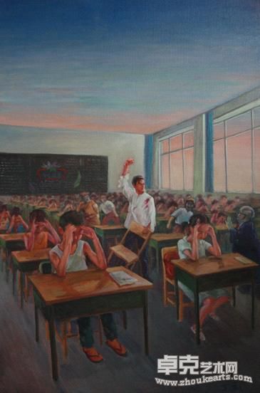 丁武：《样板年代－红灯记》，布面油彩，100cm×150cm