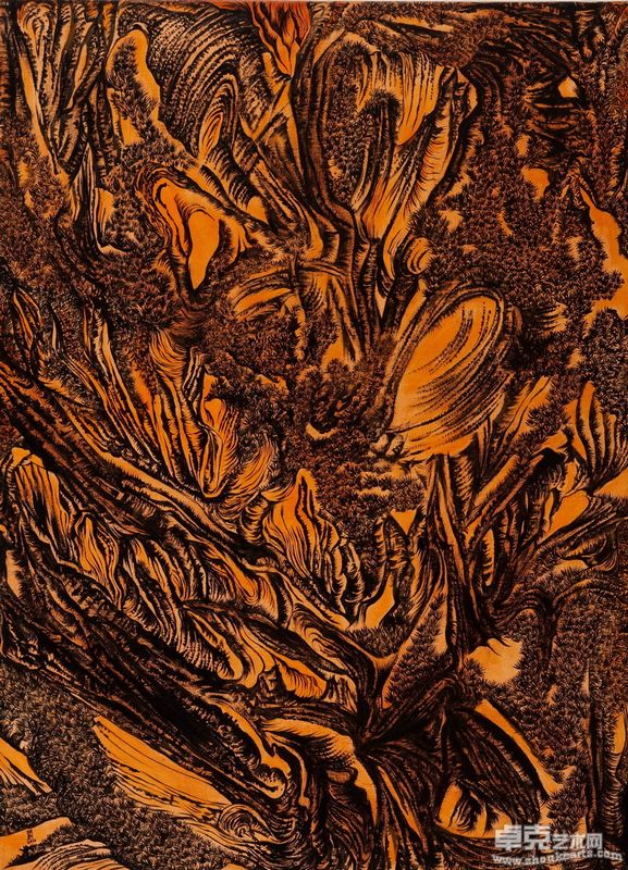 微风山水 100x73cm 布面丙烯 2010