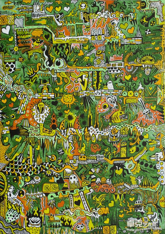 迷宫Labyrinth，布面丙烯，210X150cm，2010