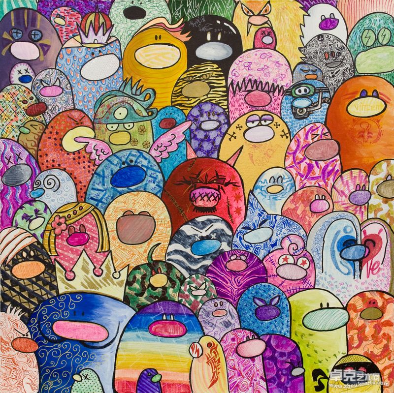 头Head，布面丙烯，100X100cm，2010
