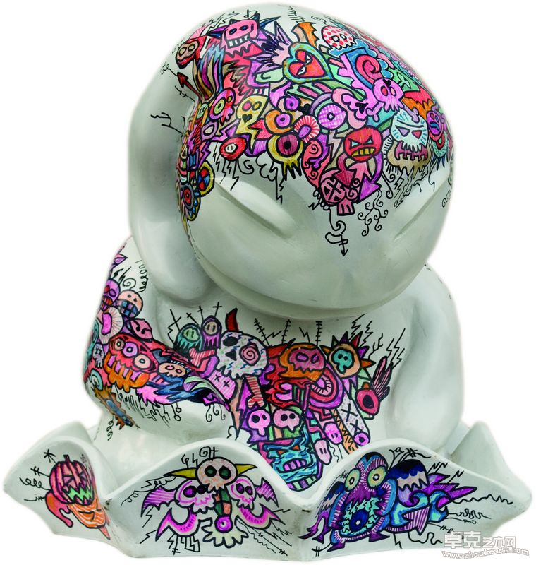 外星宝贝Pet alien,玻璃钢手绘，45×34×26cm，2008
