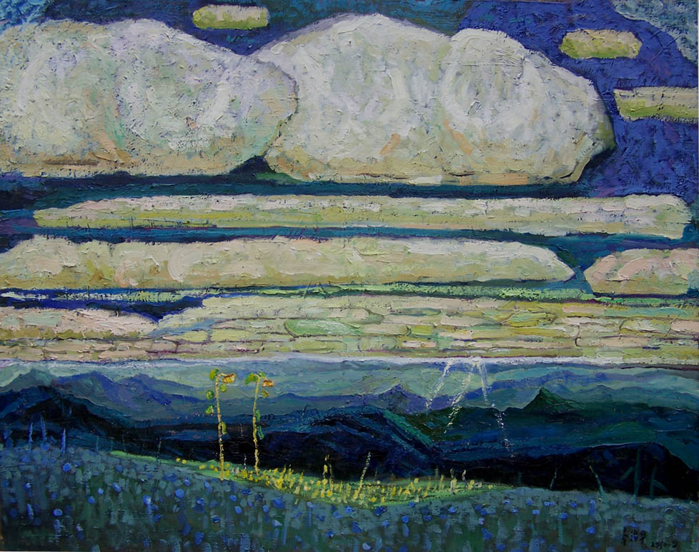 高高的山顶（100*80）cm