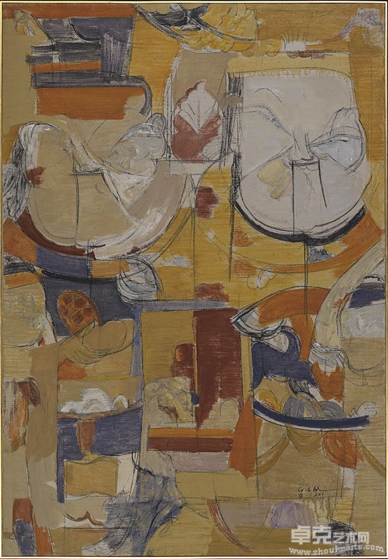 顾黎明 俩灶王——线版，黄色版 116x80cm 布面油画 2001年
