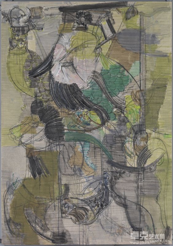 顾黎明 秦叔宝——绿色版 162x114cm 布面油彩 2001年9月