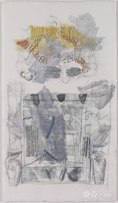 顾黎明 圈神 115x66cm 纸本丙烯 2008年