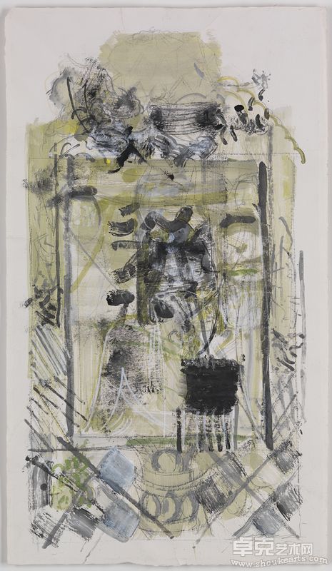 顾黎明 至德之神 115x66cm 纸本丙烯 2008年
