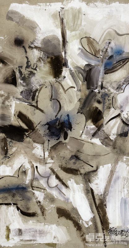 王劼音 大花卉之二 布上丙烯、油彩 276×145cm 2005