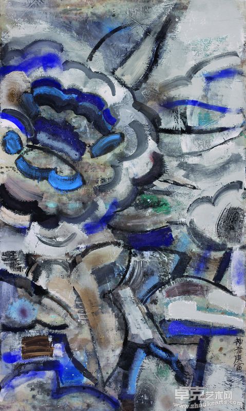 王劼音 大花卉之三 布上丙烯、油彩 225×135cm 2010
