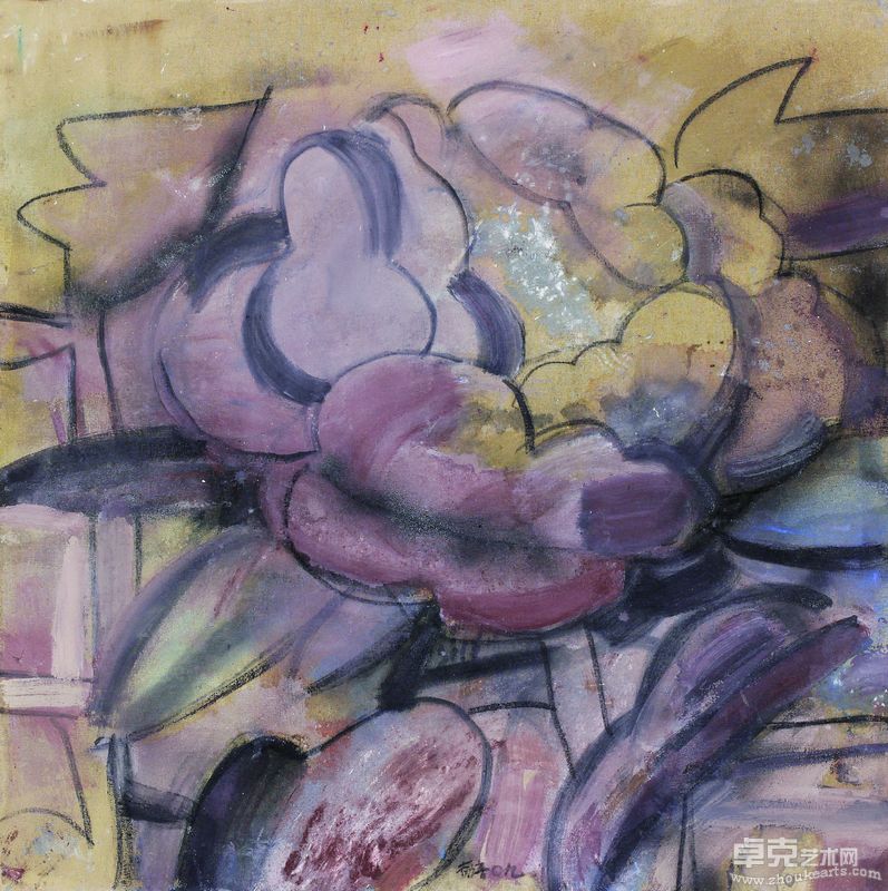 王劼音 花卉方阵之十五 布上丙烯、油彩 110×110cm 2009
