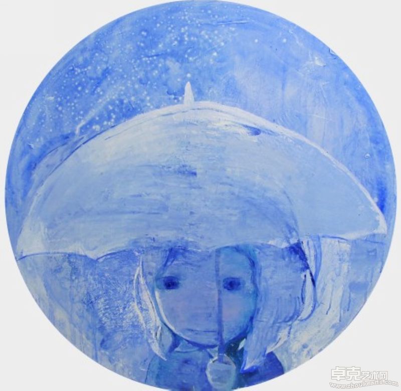 《blue rain》《蓝色雨》Xin Luoting忻洛汀 布面油画oil on canvas