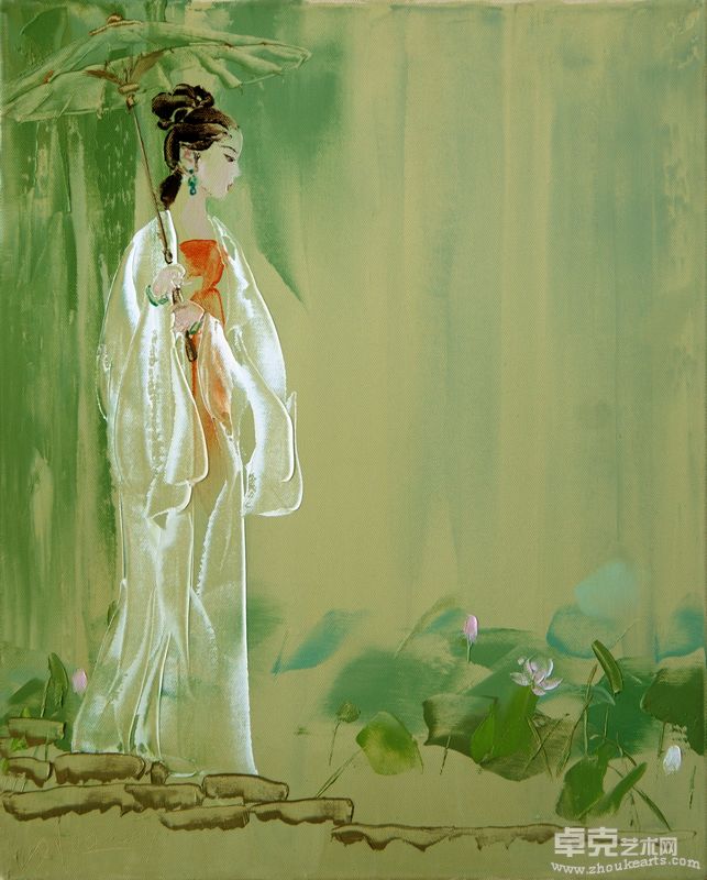 荷塘烟雨40X50cm2007年