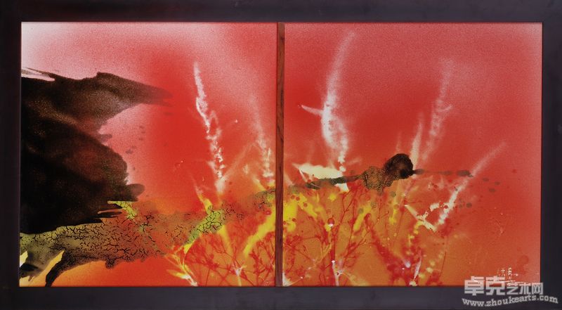远宏-黑云翻墨未遮山 白雨跳珠乱入船 瓷 60x126cm  1330℃ 2010年