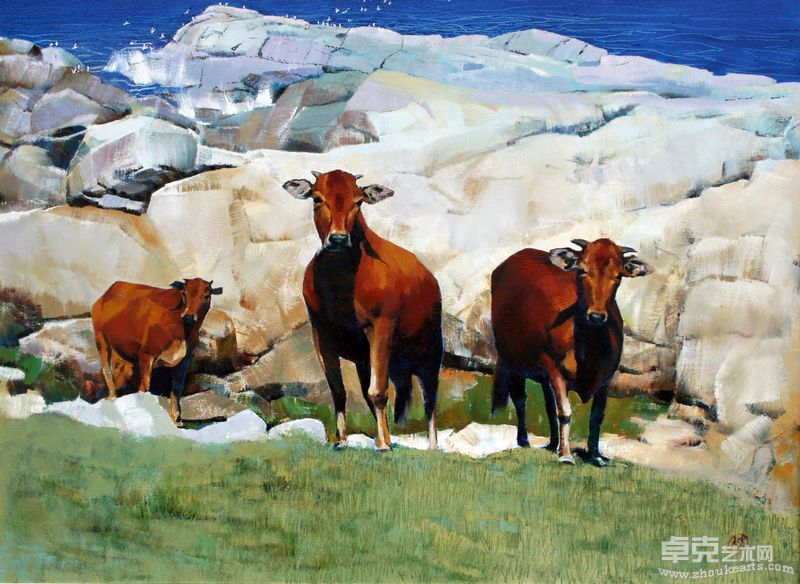 王昌楷  BJ39-067   听涛   96x130cm         RMB 550，000.00              2层上展