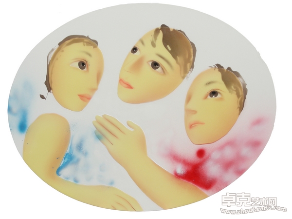 象牙塔  布上丙烯光亮剂，水彩和油画 Acrylic gel, watercolor and oil on canvas 116×89cm 2010