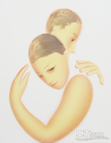 爱情  布上丙烯光亮剂，水彩和油画 Acrylic gel, watercolor and oil on canvas 116×89cm 2010