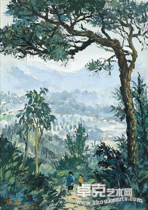 李流丹Li Liudan   春 Spring  布面油画 Oil on canvas   25×35cm 1971年