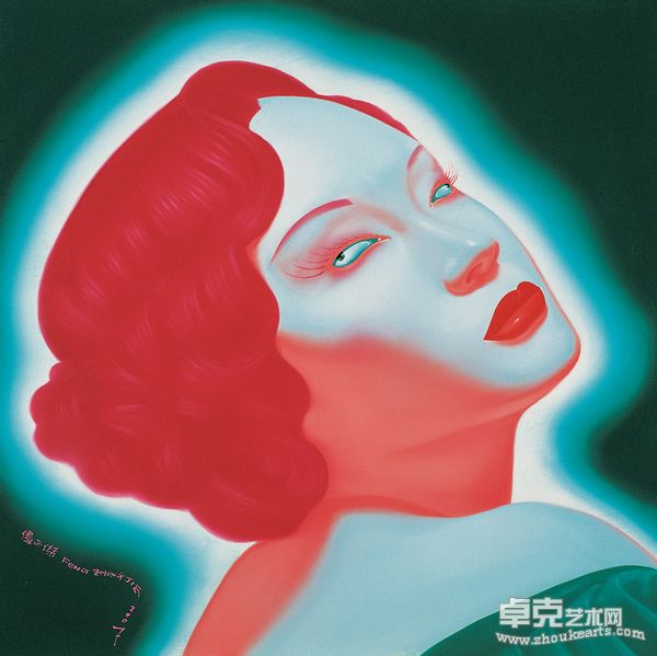俸正杰Feng Zhengjie  中国肖像No.05 Chinese Portrait B Series 2007 No.05  布面油画oil on canvas 90x90cm  2007