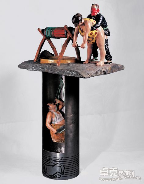 李占洋Li Zhanyang  大井Big Well 玻璃钢雕塑resin sculpture  116x185x72cm 2003