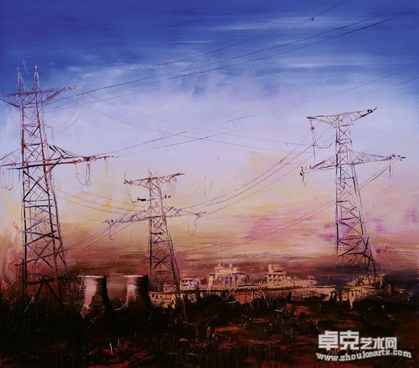 赵晓佳Zhao Xiaojia  寂寞大工厂 Lonely Big Factory  布面油画 oil on canvas   150x170cm  2000