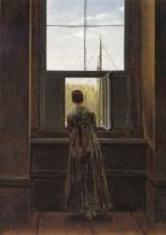 站在床边的女人，Caspar David Friedrich 1822, 布面油画 44x37cm