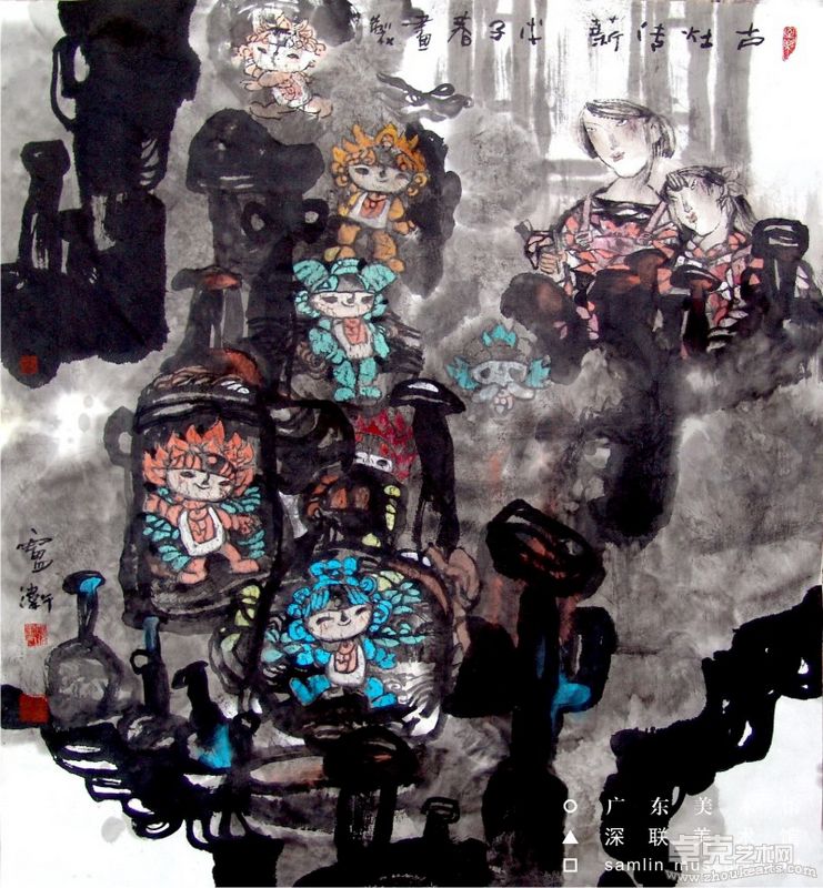 7古灶传薪 卢卫 90×96cm