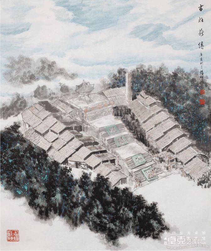 10古灶薪传  中国画 招仕波 115x96cm