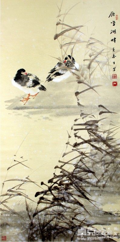 12雁鸣湖畔四尺 吴春生 136X68cm（2006年作）