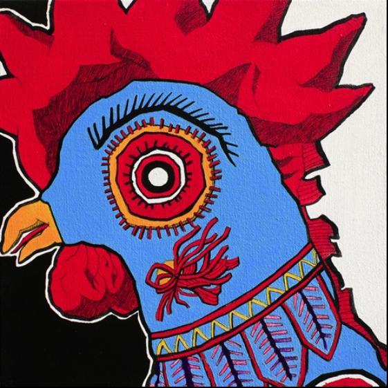 The love in BeiJing, 40x40cmx4, Acrylic on Canvas.2010 奇英淑，Kee, Young-Sook