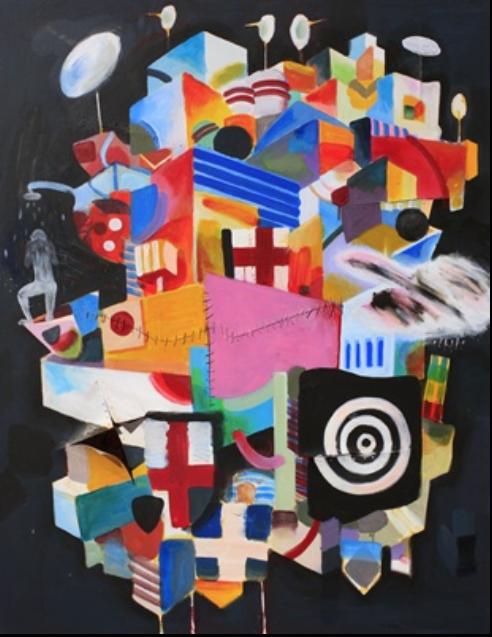 Romantic Bullet in beijing  浪漫子弹在北京 112x145.5cm 布面丙烯 2010 金 光 哲 Gim Gwang- Cheol&nbsp;