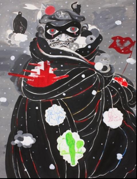 Romantic Bullet in China 浪漫子弹在北京145.5x112cm布面丙烯 2010 金 光 哲 Gim Gwang -Cheol&nbsp;