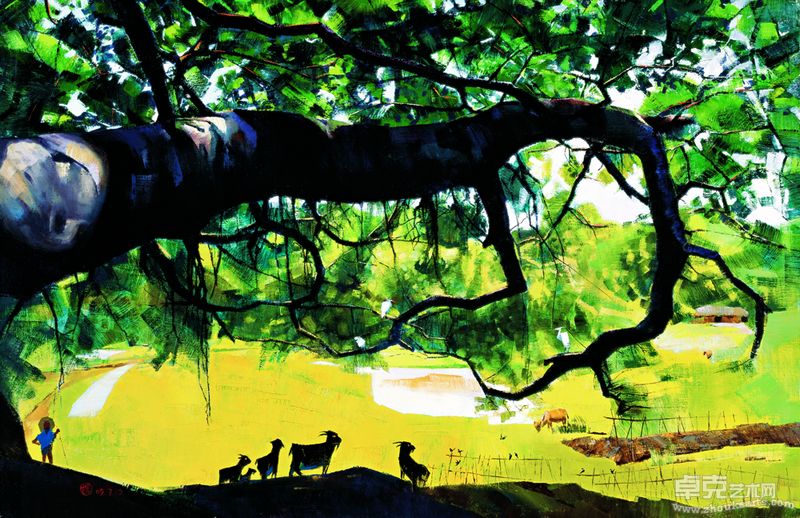 王昌楷 同在绿荫下  Under the Same Tree Shade 100x155cm 2008年