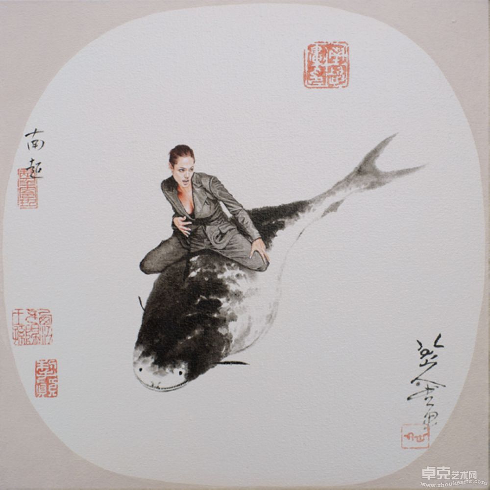 《美人·鱼儿》布面油彩 60×60cm 2009年