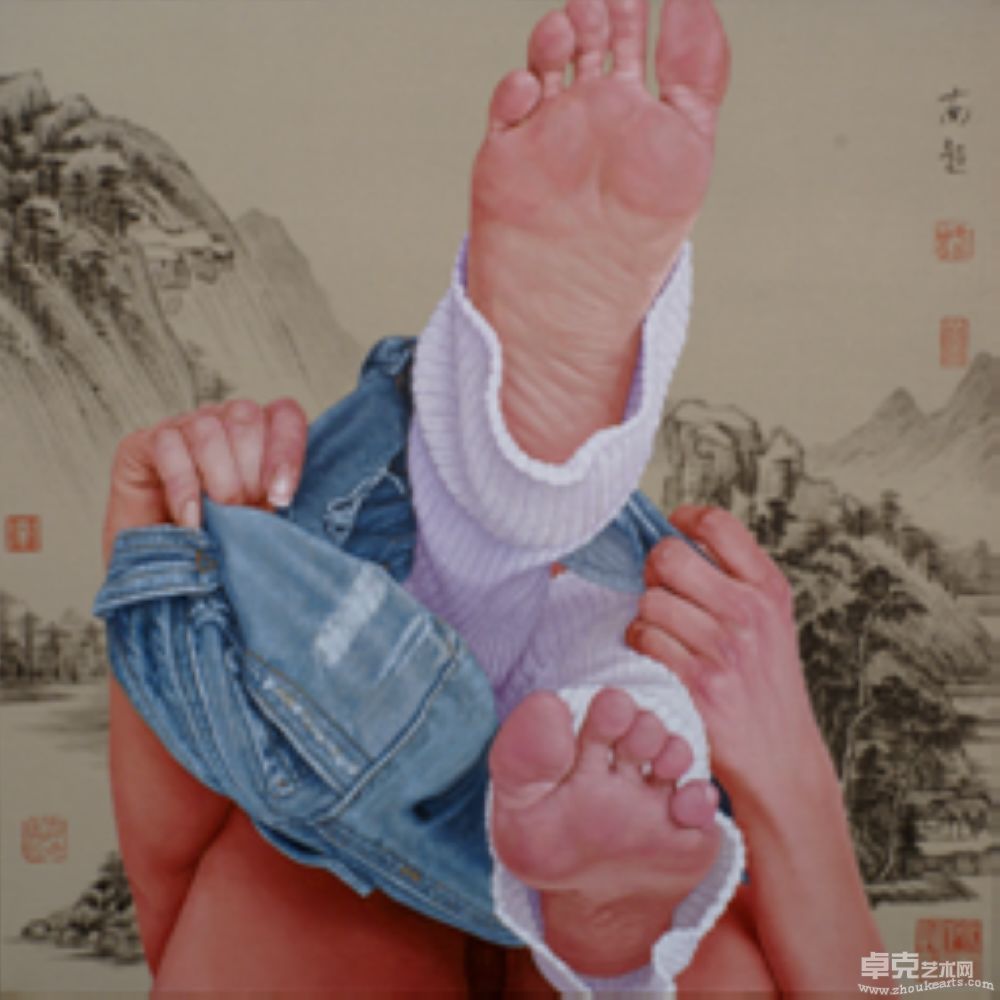 《游山玩水-201003》布面油彩 2010.6.82x82cm