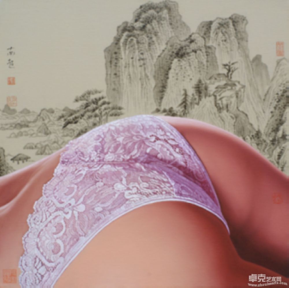 《游山玩水-201004》布面油彩 82x82cm 2010