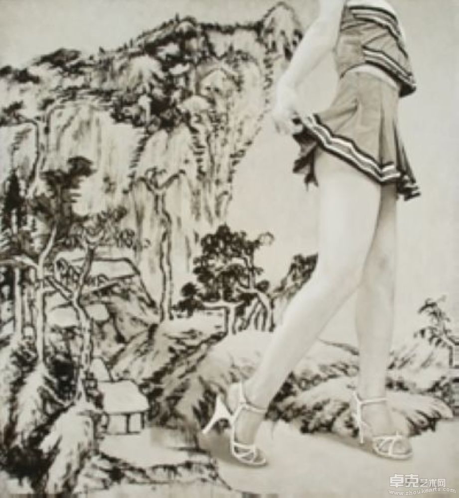 《游山玩水图柒拾伍》布面油彩 2008.115x106cm