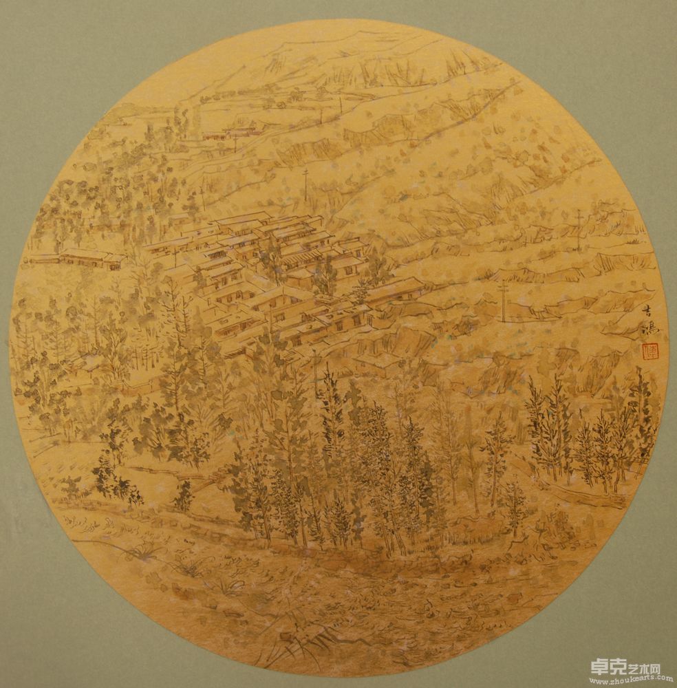 西行系列之初雪34×36cm