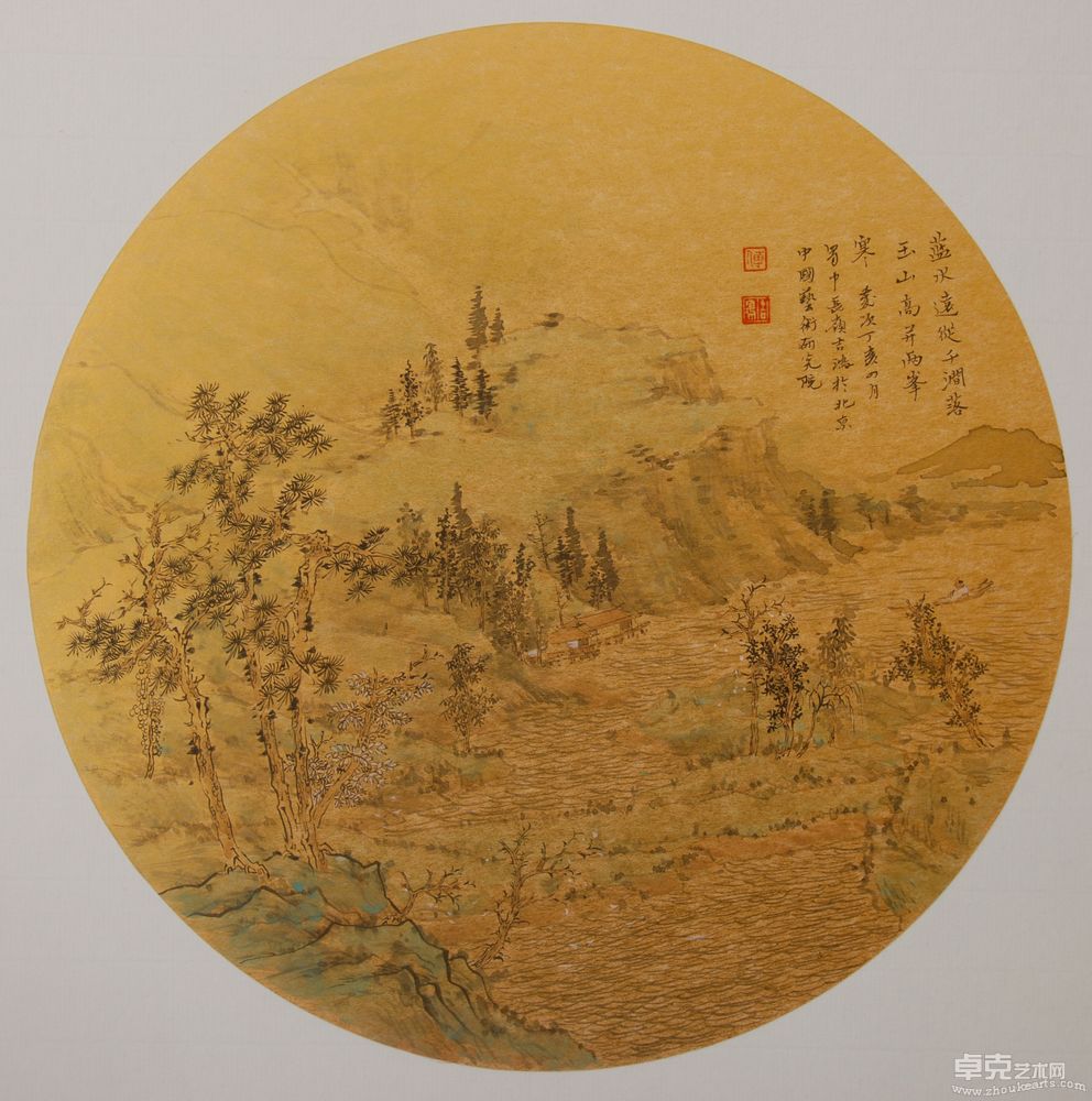 玉山高并两峰寒34×36cm