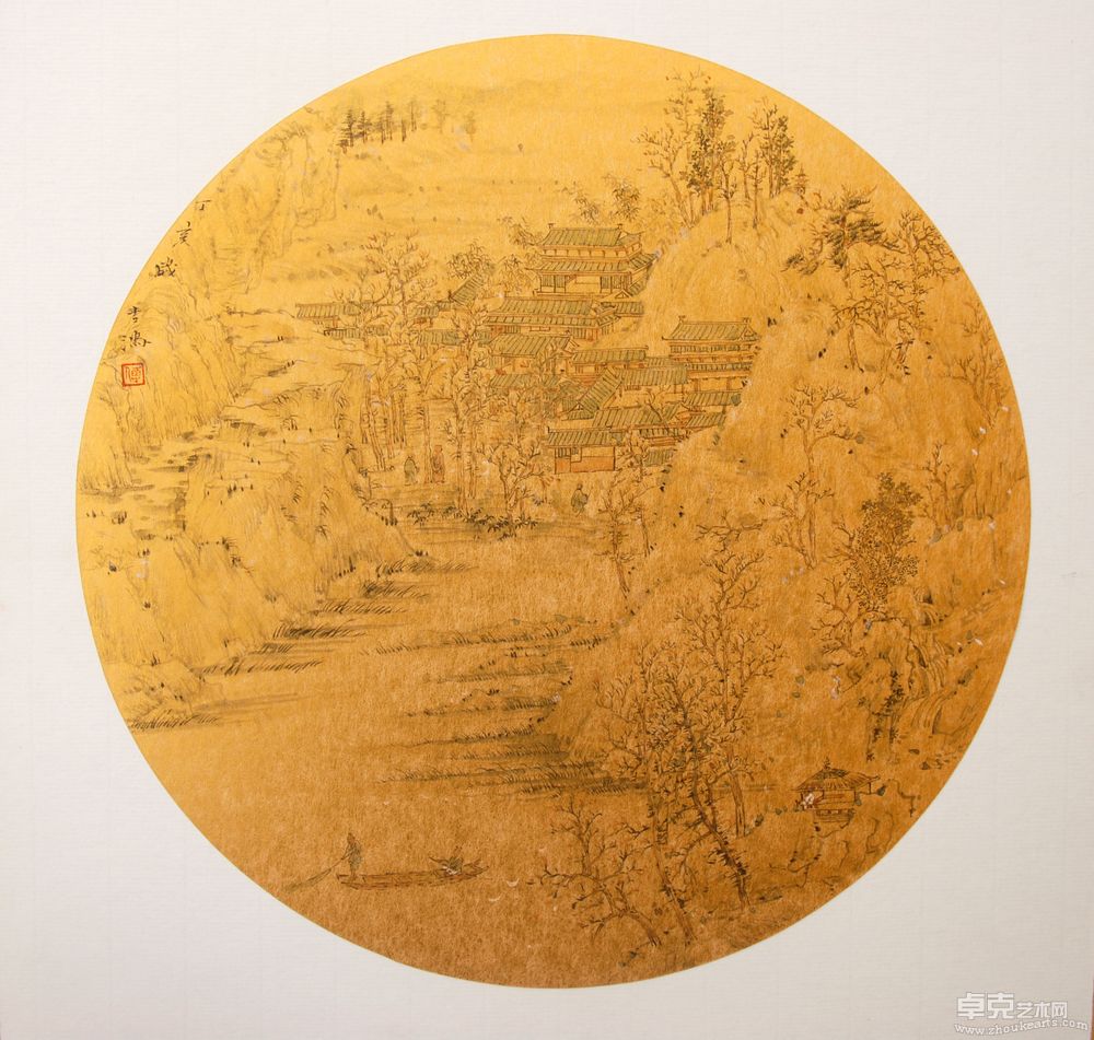 禅林渔歌34×36cm