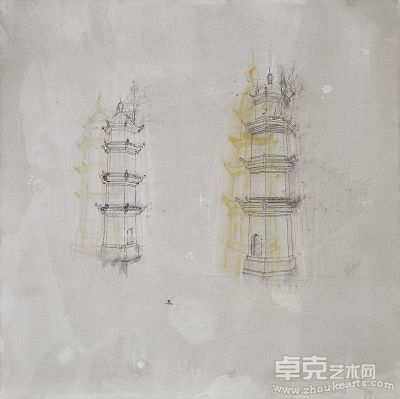 某塔  140X140cm  综合材料  2010