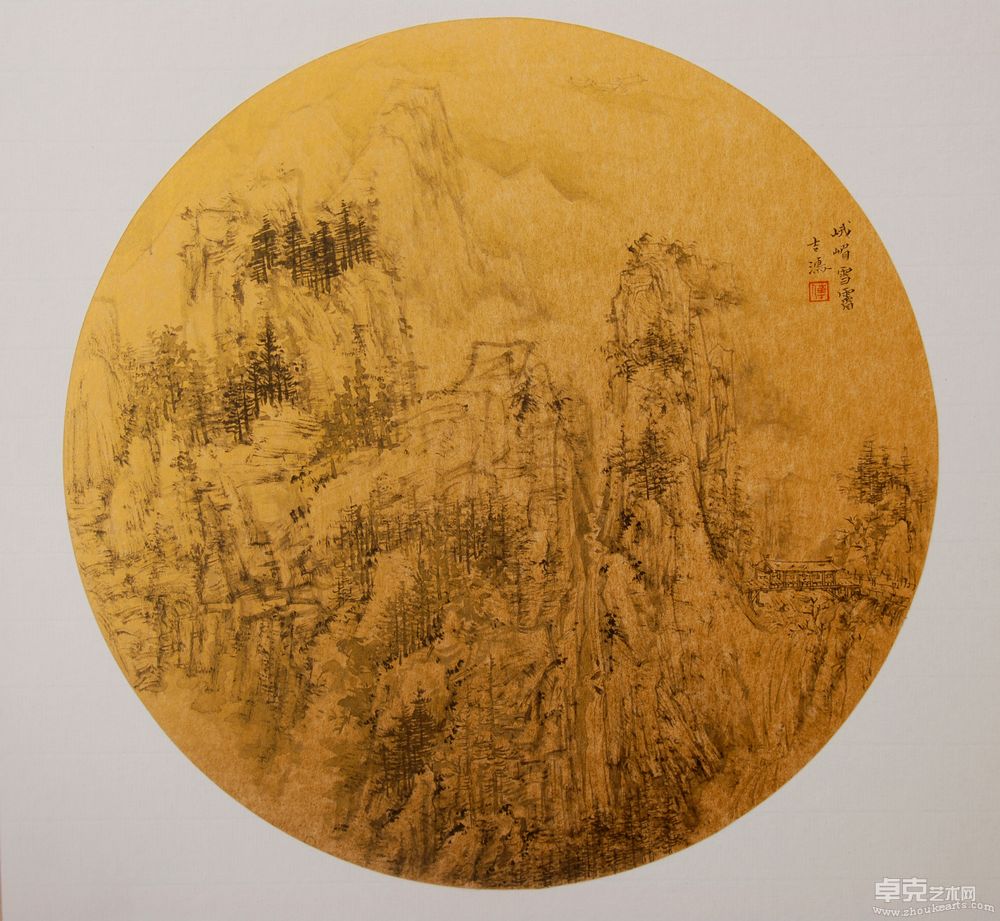 峨眉雪霁34×36cm