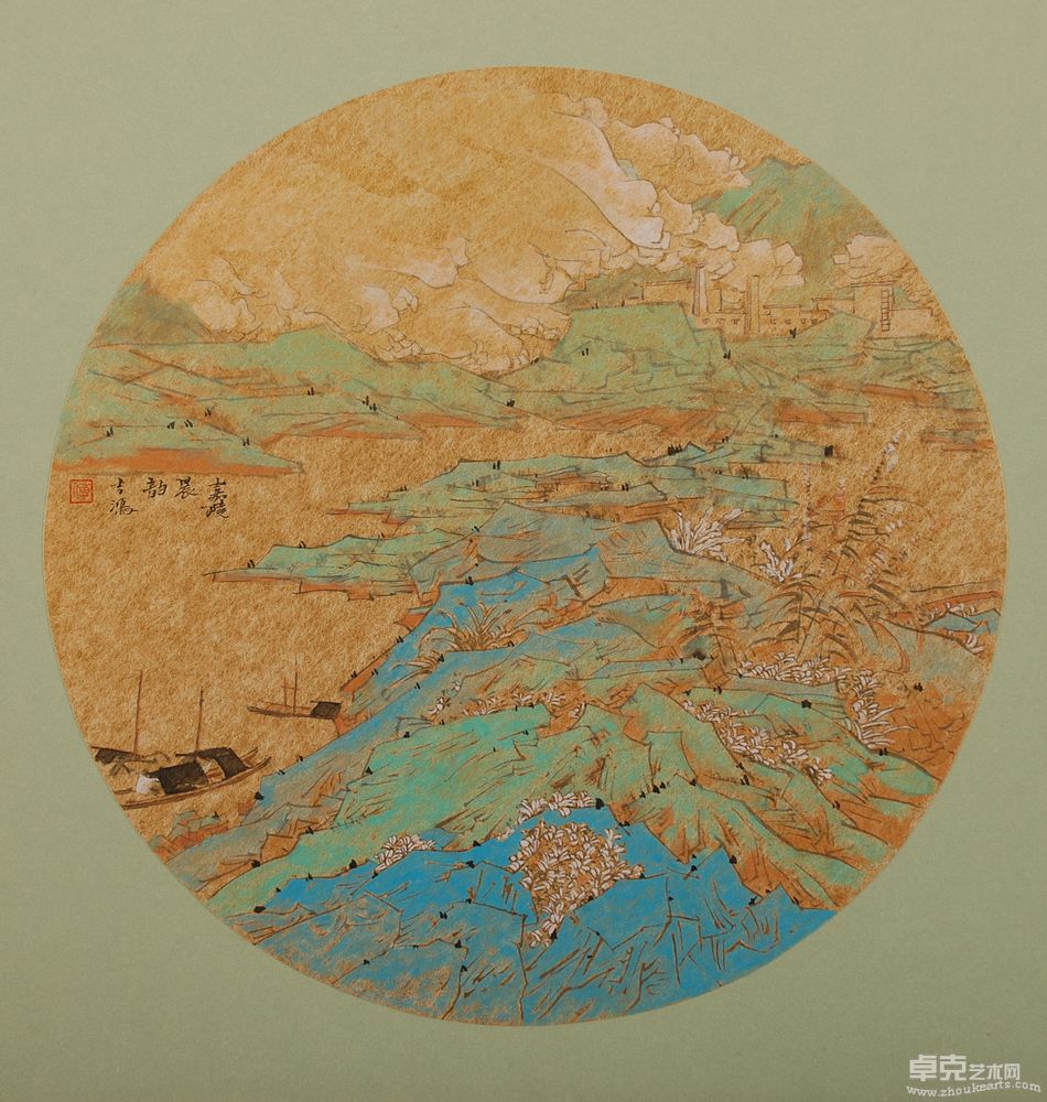 嘉陵晨韵34×36cm
