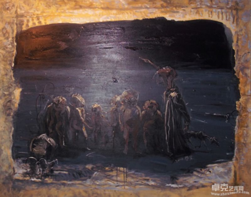 《北斗星七星的故事》146X114CM 布面丙烯 2010